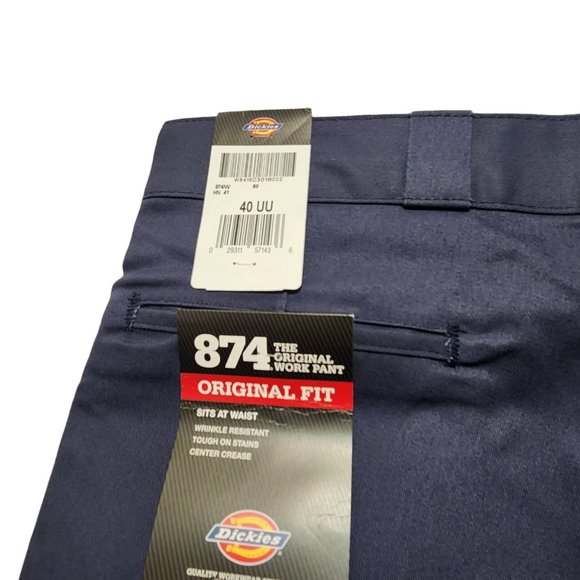 Dickies Men's 874 Original Fit Classic Work Pants Navy Size 40 - Picture 12 of 13